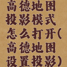 高德地图投影模式怎么打开(高德地图设置投影)