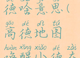 高德地图语音唤醒小德啥意思(高德地图唤醒小德在哪里设置?)