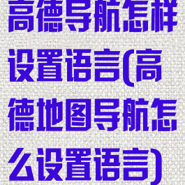 高德导航怎样设置语言(高德地图导航怎么设置语言)