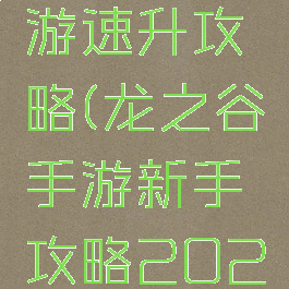 龙之谷手游速升攻略(龙之谷手游新手攻略2020)