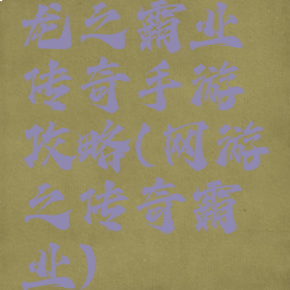 龙之霸业传奇手游攻略(网游之传奇霸业)
