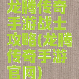龙腾传奇手游战士攻略(龙腾传奇手游官网)