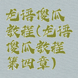 龙语傻瓜教程(龙语傻瓜教程第四章)