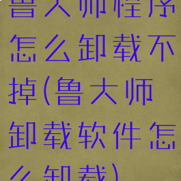 鲁大师程序怎么卸载不掉(鲁大师卸载软件怎么卸载)