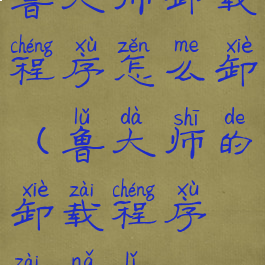 鲁大师卸载程序怎么卸(鲁大师的卸载程序在哪里)