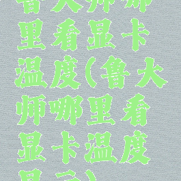 鲁大师哪里看显卡温度(鲁大师哪里看显卡温度显示)