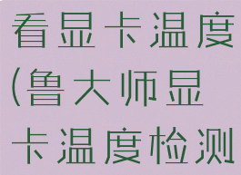 鲁大师哪里看显卡温度(鲁大师显卡温度检测准确吗)