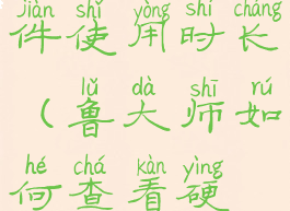 鲁大师如何查看硬件使用时长(鲁大师如何查看硬件使用时长数据)