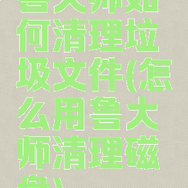 鲁大师如何清理垃圾文件(怎么用鲁大师清理磁盘)