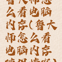 鲁大师怎么看电脑内存(鲁大师怎么看电脑内存使用情况)