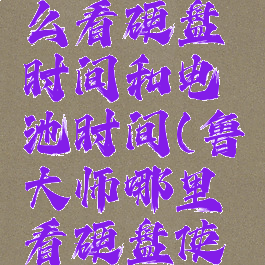 鲁大师怎么看硬盘时间和电池时间(鲁大师哪里看硬盘使用时间)