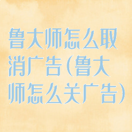 鲁大师怎么取消广告(鲁大师怎么关广告)