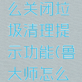 鲁大师怎么关闭垃圾清理提示功能(鲁大师怎么彻底清除)