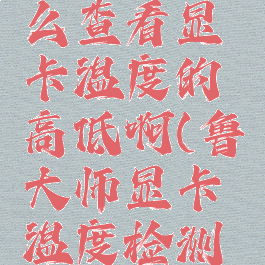 鲁大师怎么查看显卡温度的高低啊(鲁大师显卡温度检测准确吗)