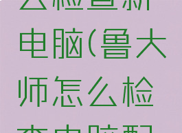 鲁大师怎么检查新电脑(鲁大师怎么检查电脑配置)