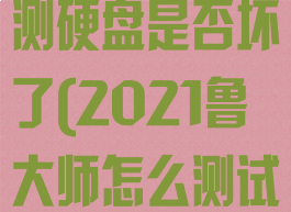 鲁大师怎么检测硬盘是否坏了(2021鲁大师怎么测试硬盘有坏点)