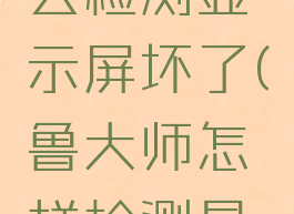 鲁大师怎么检测显示屏坏了(鲁大师怎样检测显示器)