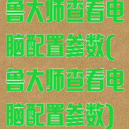 鲁大师查看电脑配置参数(鲁大师查看电脑配置参数)