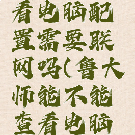 鲁大师查看电脑配置需要联网吗(鲁大师能不能查看电脑配置)