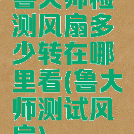 鲁大师检测风扇多少转在哪里看(鲁大师测试风扇)