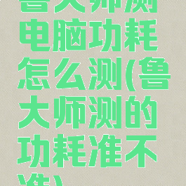 鲁大师测电脑功耗怎么测(鲁大师测的功耗准不准)