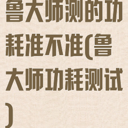 鲁大师测的功耗准不准(鲁大师功耗测试)