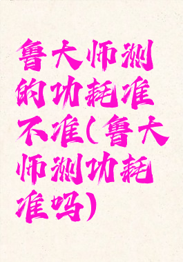 鲁大师测的功耗准不准(鲁大师测功耗准吗)