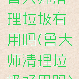 鲁大师清理垃圾有用吗(鲁大师清理垃圾好用吗)