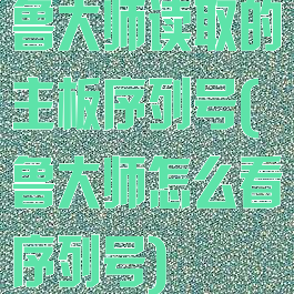 鲁大师读取的主板序列号(鲁大师怎么看序列号)