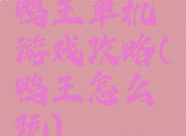 鸭王单机游戏攻略(鸭王怎么玩)