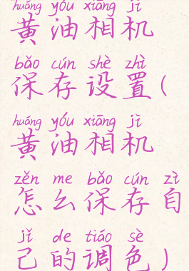 黄油相机保存设置(黄油相机怎么保存自己的调色)