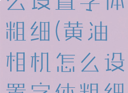黄油相机怎么设置字体粗细(黄油相机怎么设置字体粗细和大小)