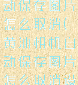 黄油相机自动保存图片怎么取消(黄油相机自动保存图片怎么取消设置)