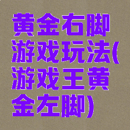 黄金右脚游戏玩法(游戏王黄金左脚)
