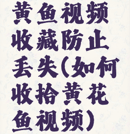 黄鱼视频收藏防止丢失(如何收拾黄花鱼视频)