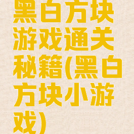 黑白方块游戏通关秘籍(黑白方块小游戏)