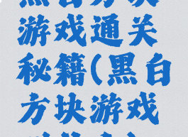 黑白方块游戏通关秘籍(黑白方块游戏叫什么)