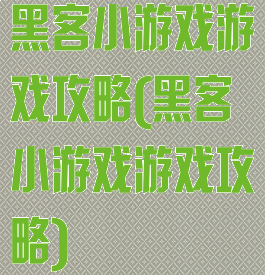 黑客小游戏游戏攻略(黑客小游戏游戏攻略)