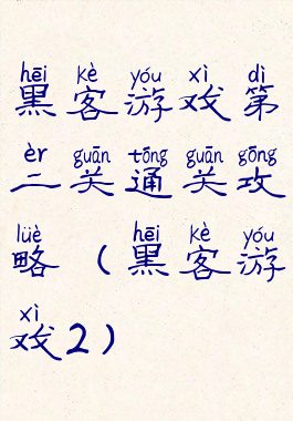 黑客游戏第二关通关攻略(黑客游戏2)