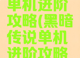 黑暗传说单机进阶攻略(黑暗传说单机进阶攻略大全)