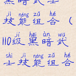 黑暗武士技能组合(110级黑暗武士技能组合)