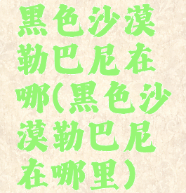 黑色沙漠勒巴尼在哪(黑色沙漠勒巴尼在哪里)