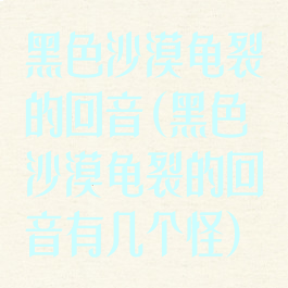 黑色沙漠龟裂的回音(黑色沙漠龟裂的回音有几个怪)