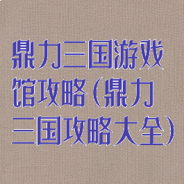 鼎力三国游戏馆攻略(鼎力三国攻略大全)