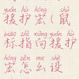 鼠标指向援护宏(鼠标指向援护宏怎么设置)