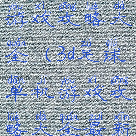 3d足球单机游戏攻略大全(3d足球单机游戏攻略大全最新)