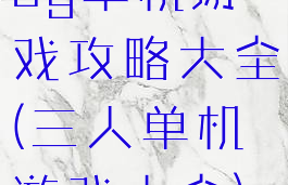 3g单机游戏攻略大全(三人单机游戏大全)