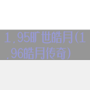 1.95旷世皓月(1.96皓月传奇)