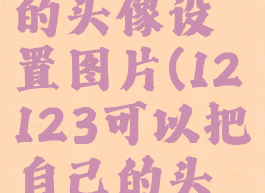 12123可以把自己的头像设置图片(12123可以把自己的头像设置图片上去吗)