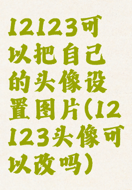 12123可以把自己的头像设置图片(12123头像可以改吗)